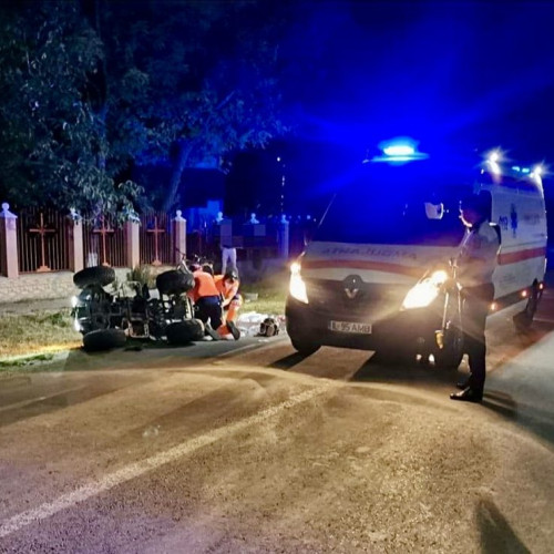 Accident cu ATV răsturnat în Pitești, un tânăr transportat la spital