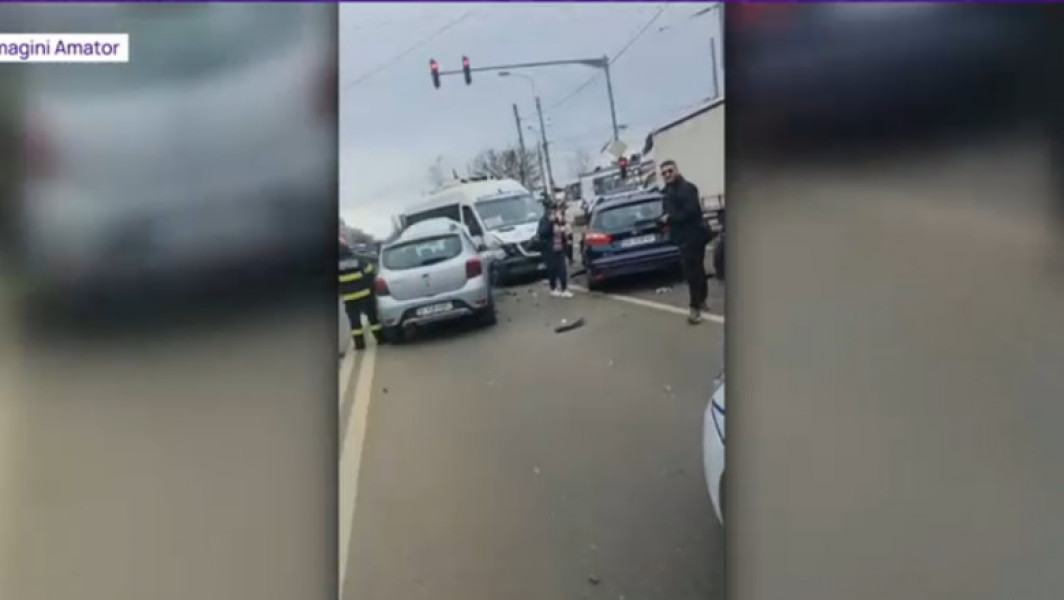 Trafic blocat pe centura Bucureștiului din cauza unui accident cu șase mașini