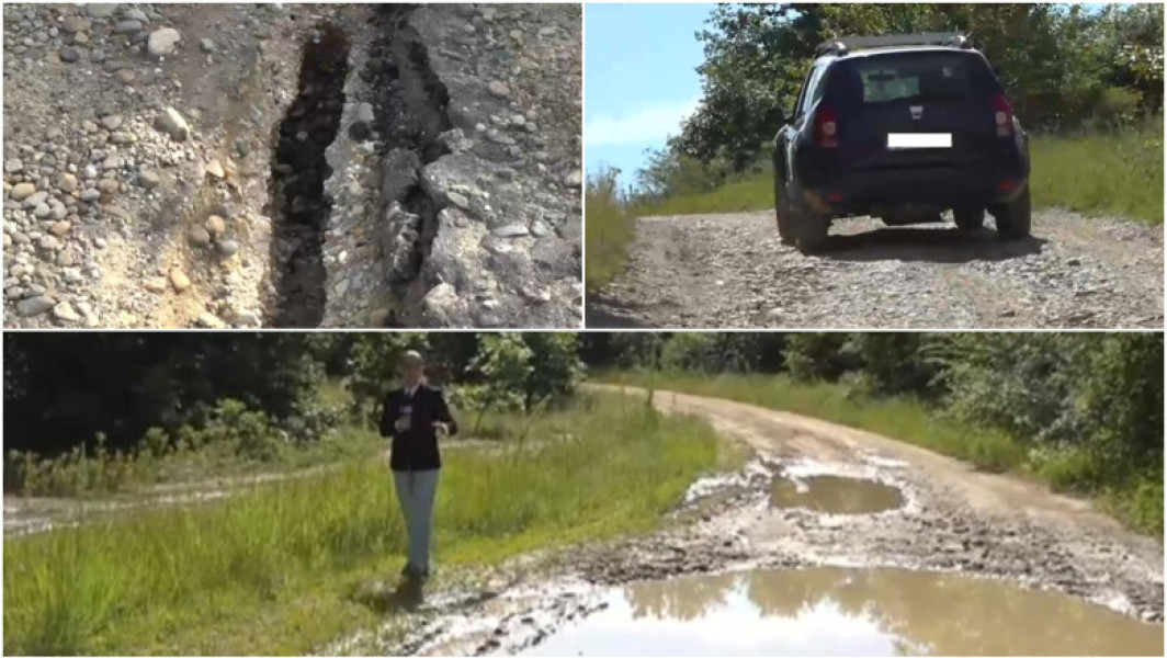 Drumul judetean care leaga Gorjul de Valcea, deteriorat de ploile recente, necesita urgent reparații