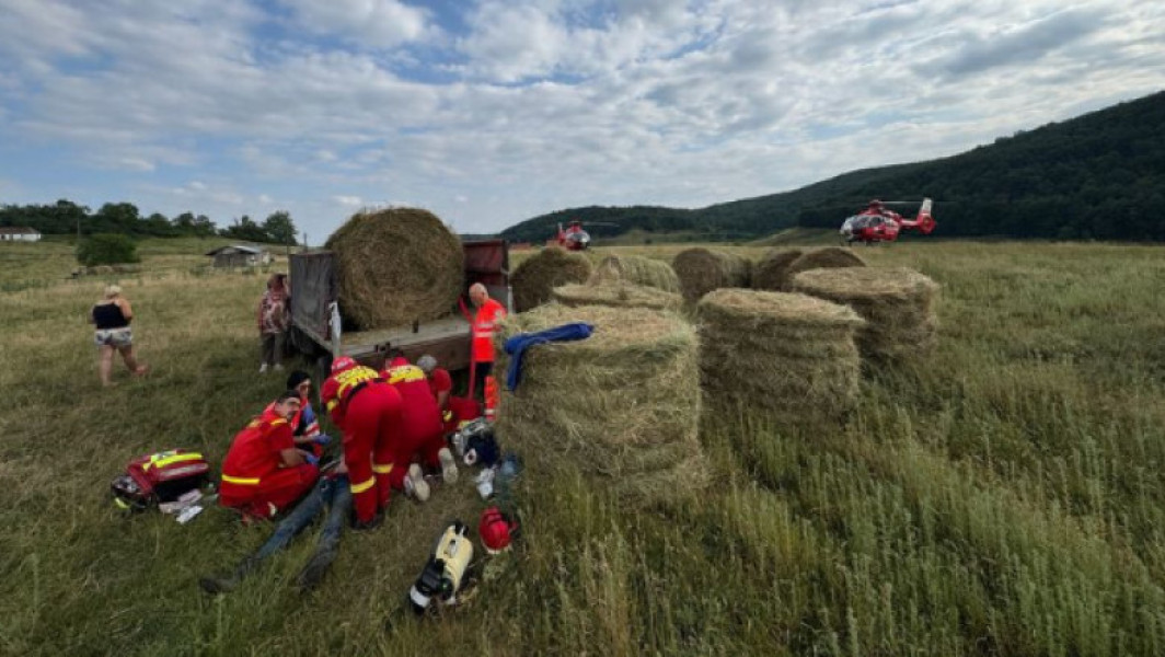 Bărbat de 44 de ani din județul Timiș, prins sub un balot de paie și decedat