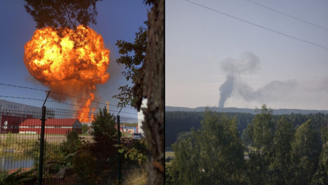 Explozie și incendiu la Vilnius, vagoane de gaz lichefiat în flăcări